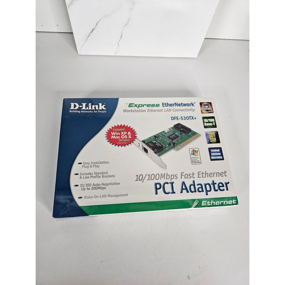 D-Link DFE-530TX+ Express EtherNetwork 10/100Mbps Fast Ethernet‎ PCI Adapter NEW